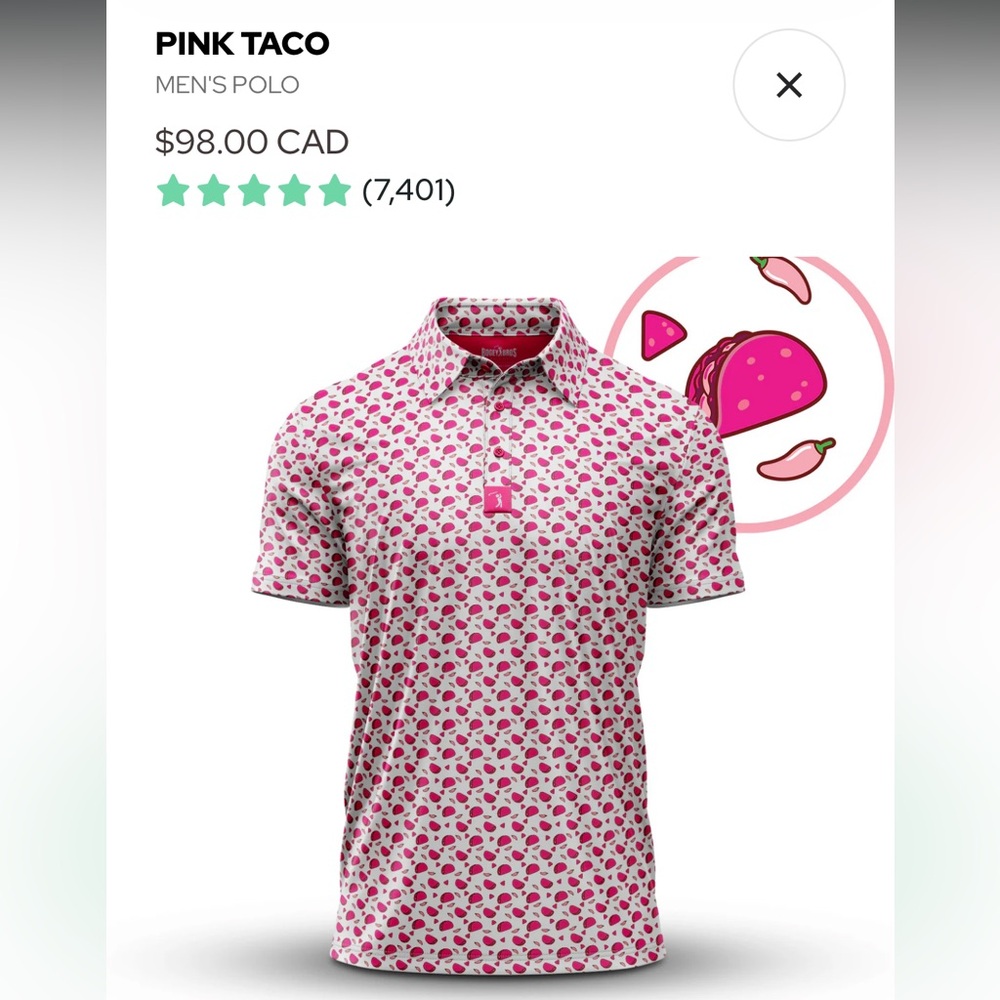 BogeyBros “Pink Taco” Performance Golf Polo